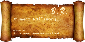 Brumecz Rázsony névjegykártya